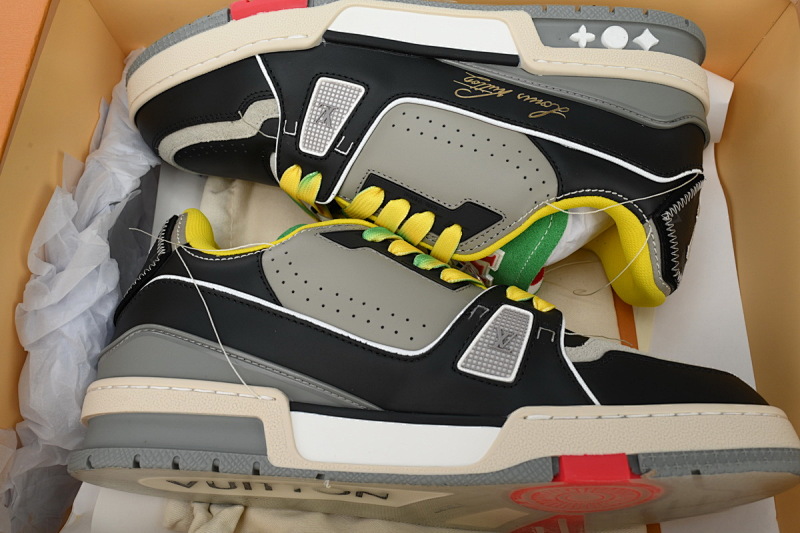 【EA0ET】走秀内黄 LV板鞋 Louis Vuitton Trainer Yellow 时尚板鞋