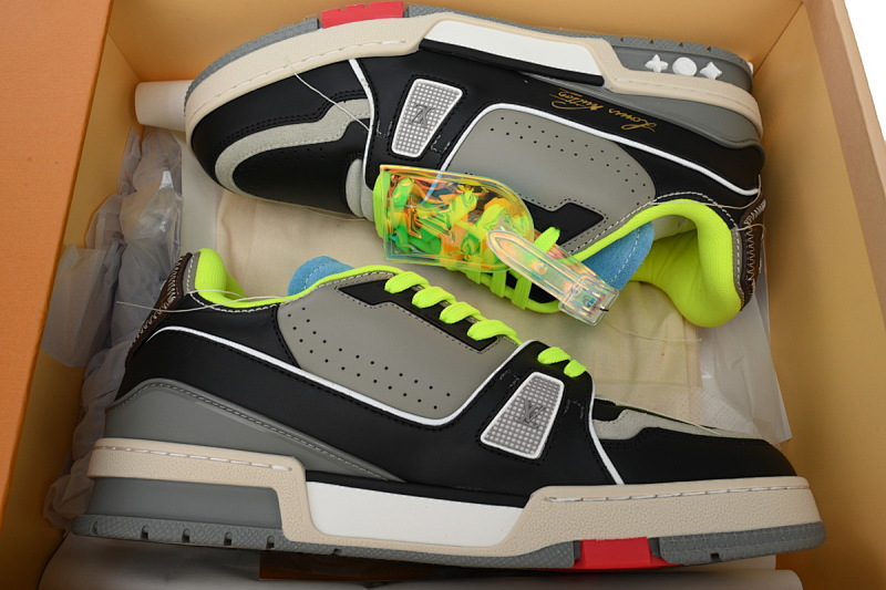 【EA0ET】走秀芥末绿 LV板鞋 Louis Vuitton Trainer Green 时尚板鞋