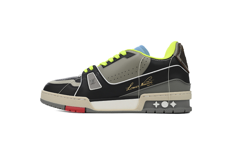 【EA0ET】走秀芥末绿 LV板鞋 Louis Vuitton Trainer Green 时尚板鞋