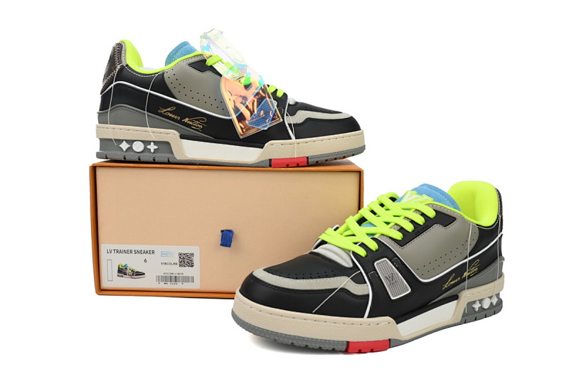 【EA0ET】走秀芥末绿 LV板鞋 Louis Vuitton Trainer Green 时尚板鞋