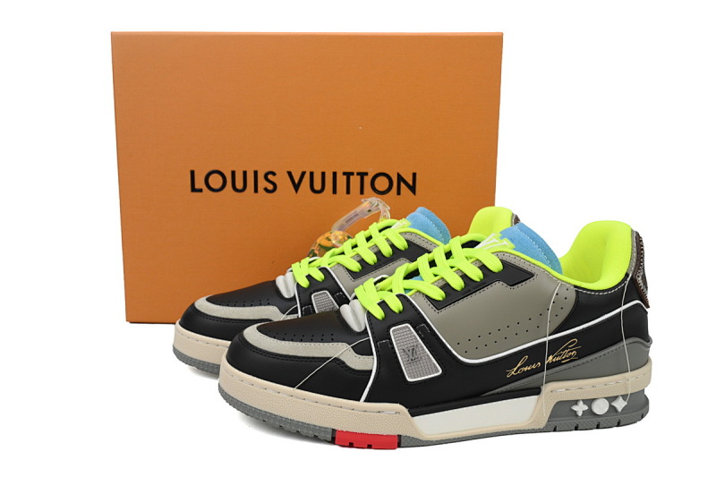 【EA0ET】走秀芥末绿 LV板鞋 Louis Vuitton Trainer Green 时尚板鞋