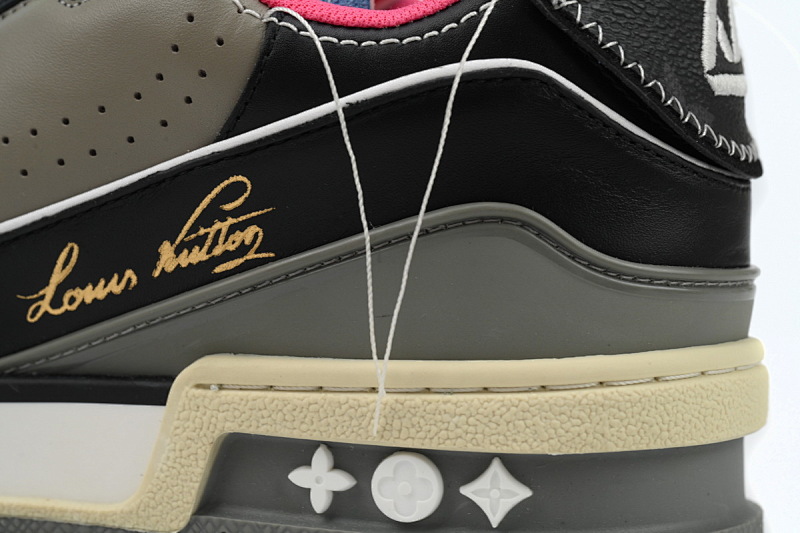 【EA0ET】走秀内粉 LV板鞋 Louis Vuitton Trainer Pink 靓丽色彩点缀 时尚板鞋