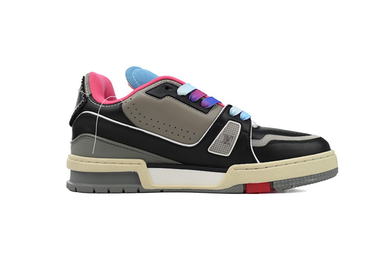 【EA0ET】走秀内粉 LV板鞋 Louis Vuitton Trainer Pink 靓丽色彩点缀 时尚板鞋