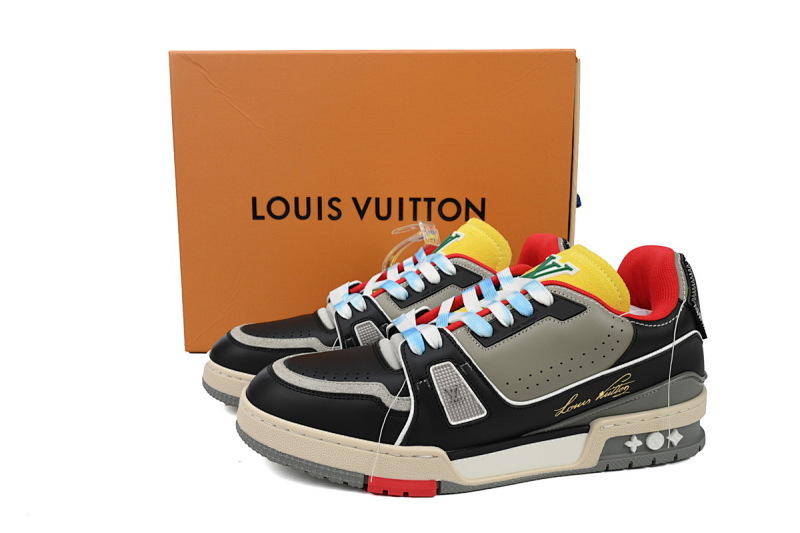 【EA0ET】走秀内红 LV板鞋 Louis Vuitton Trainer Red 高雅艺术 时尚板鞋