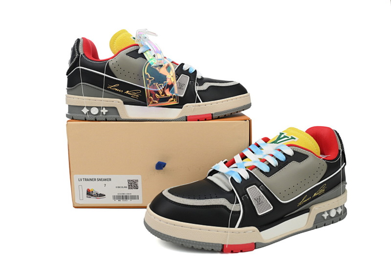 【EA0ET】走秀内红 LV板鞋 Louis Vuitton Trainer Red 高雅艺术 时尚板鞋