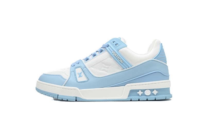 yupoo_289785_c4114bbe.jpg 【EA0ET】压花浅蓝 LV板鞋 Louis Vuitton Trainer Light Blue 牛皮系带压纹 时尚板鞋