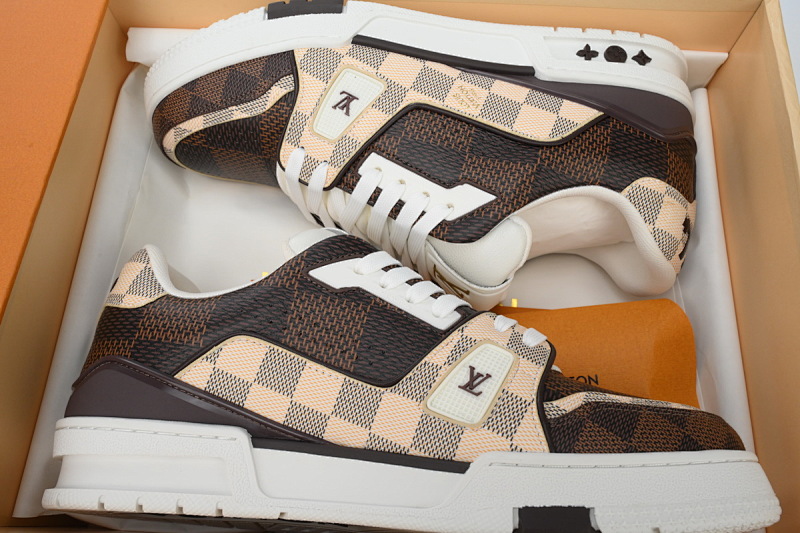 【EA0ET】54棋盘格 LV板鞋 Louis Vuitton Trainer 棋盘格 时尚板鞋
