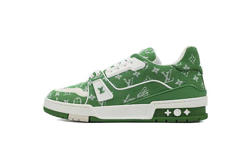yupoo_289857_54e2b112.jpg 【EA0ET】绒布绿色 LV板鞋 Louis Vuitton Trainer Green 低帮系带 时尚板鞋