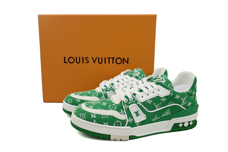 yupoo_289857_feece22e.jpg 【EA0ET】绒布绿色 LV板鞋 Louis Vuitton Trainer Green 低帮系带 时尚板鞋