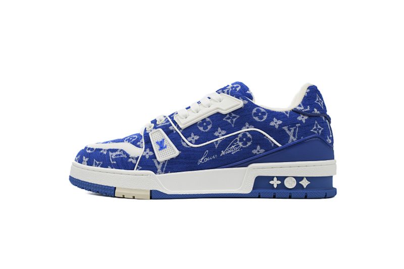 yupoo_289901_2bc84db2.jpg 【EA0ET】绒布蓝色 LV板鞋 Louis Vuitton Trainer Blue 低帮系带 时尚板鞋