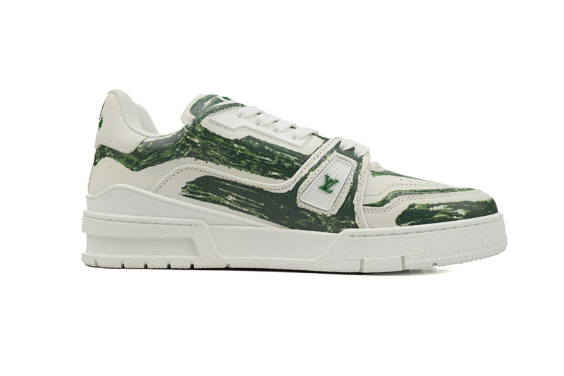 yupoo_289923_d5f9435a.jpg 【EA0ET】涂鸦绿色 LV板鞋 Louis Vuitton Trainer Green 手绘涂鸦 时尚板鞋