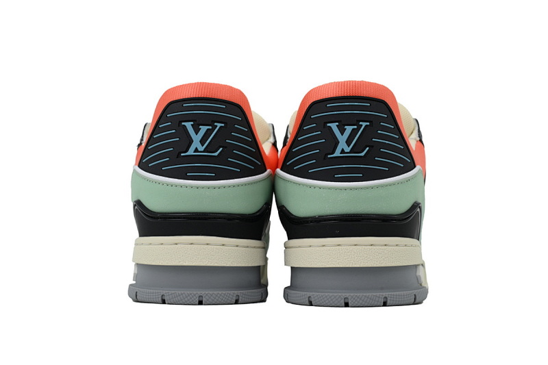 【EA0ET】圆头鞋橙色 LV板鞋 Louis Vuitton Trainer Orange 双重色彩撞色 低帮时尚板鞋