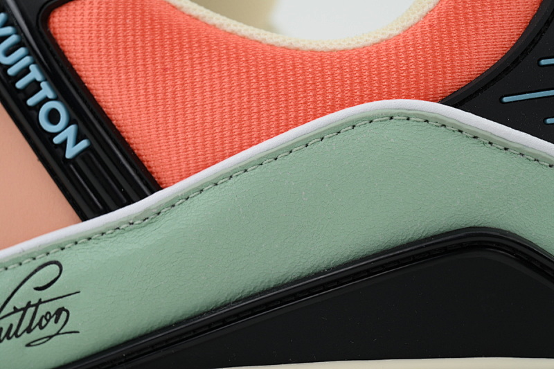 【EA0ET】圆头鞋橙色 LV板鞋 Louis Vuitton Trainer Orange 双重色彩撞色 低帮时尚板鞋