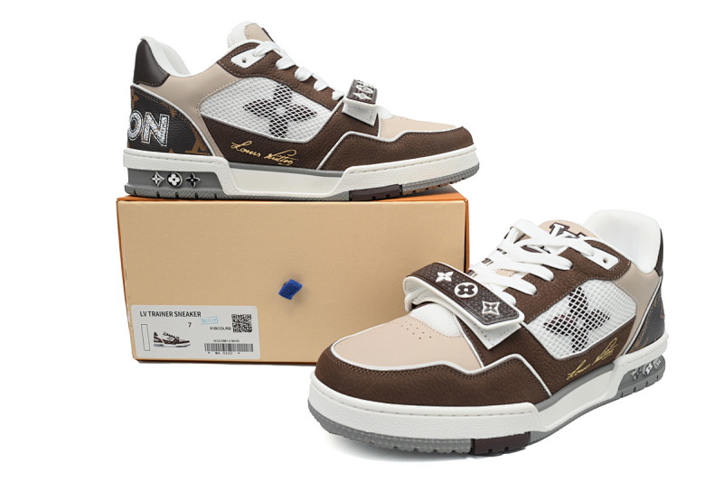 yupoo_289989_2ad70b6d.jpg 【EA0ET】咖啡魔术贴 LV板鞋 Louis Vuitton Trainer Coffee 网眼经典印花 时尚板鞋