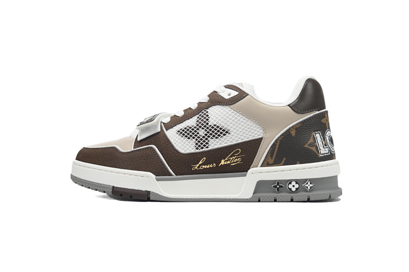 yupoo_289989_2b75a9b7.jpg 【EA0ET】咖啡魔术贴 LV板鞋 Louis Vuitton Trainer Coffee 网眼经典印花 时尚板鞋