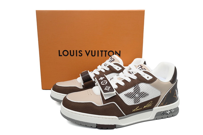 yupoo_289989_525cc526.jpg 【EA0ET】咖啡魔术贴 LV板鞋 Louis Vuitton Trainer Coffee 网眼经典印花 时尚板鞋