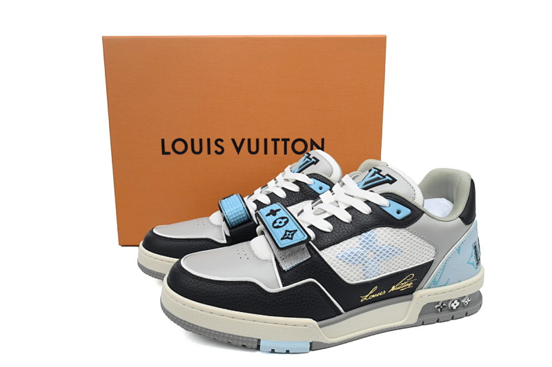 yupoo_290011_15417849.jpg 【EA0ET】黑蓝魔术贴 LV板鞋 Louis Vuitton Trainer Black Blue 网眼经典印花 时尚板鞋