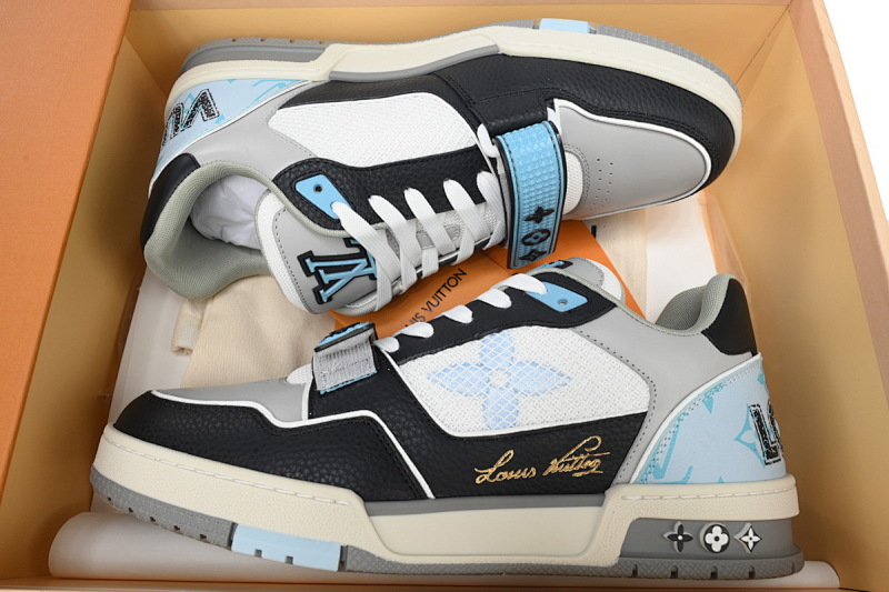 yupoo_290011_b5696dc5.jpg 【EA0ET】黑蓝魔术贴 LV板鞋 Louis Vuitton Trainer Black Blue 网眼经典印花 时尚板鞋