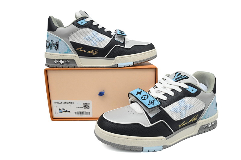 yupoo_290011_de6126d7.jpg 【EA0ET】黑蓝魔术贴 LV板鞋 Louis Vuitton Trainer Black Blue 网眼经典印花 时尚板鞋