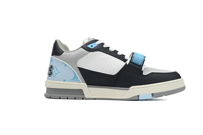 yupoo_290011_eba9247a.jpg 【EA0ET】黑蓝魔术贴 LV板鞋 Louis Vuitton Trainer Black Blue 网眼经典印花 时尚板鞋