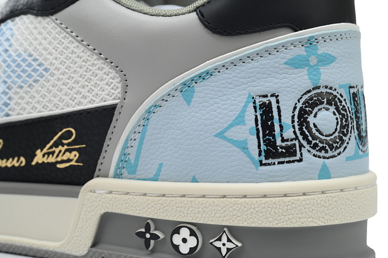 yupoo_290011_f2952d08.jpg 【EA0ET】黑蓝魔术贴 LV板鞋 Louis Vuitton Trainer Black Blue 网眼经典印花 时尚板鞋