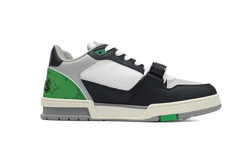 yupoo_290036_07f6b4e0.jpg 【EA0ET】黑绿魔术贴 LV板鞋 Louis Vuitton Trainer Black Green 网眼经典印花 时尚板鞋