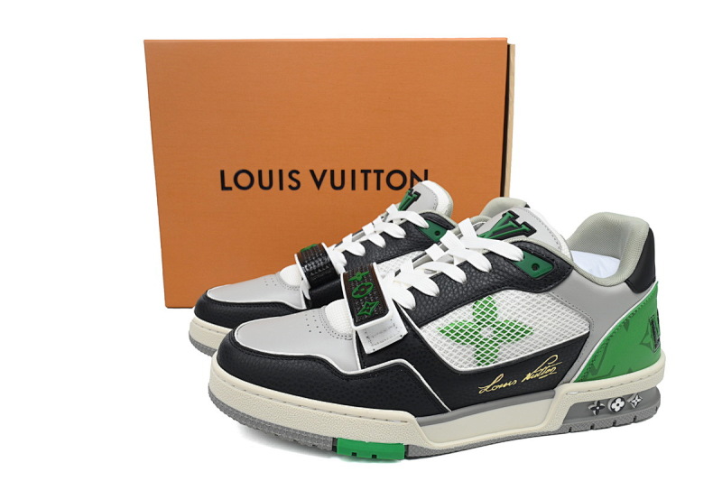 yupoo_290036_0d145d94.jpg 【EA0ET】黑绿魔术贴 LV板鞋 Louis Vuitton Trainer Black Green 网眼经典印花 时尚板鞋