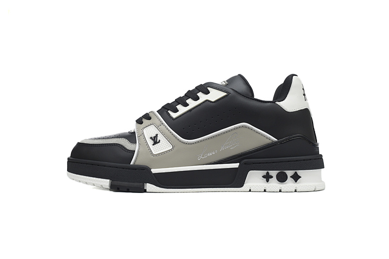 yupoo_290061_3fee3df9.jpg 【EA0ET】54新黑灰 LV板鞋 Louis Vuitton Trainer Black Gray White 时尚板鞋