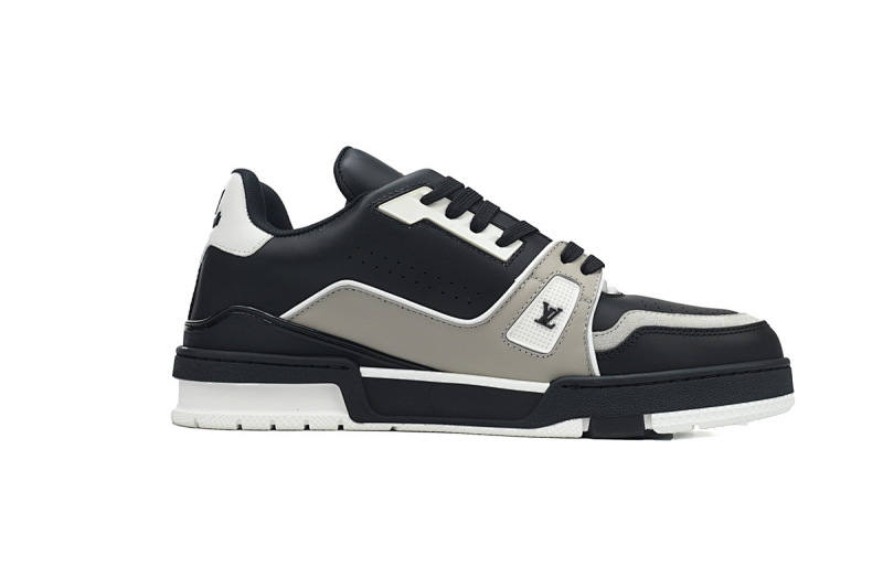 【EA0ET】54新黑灰 LV板鞋 Louis Vuitton Trainer Black Gray White 时尚板鞋