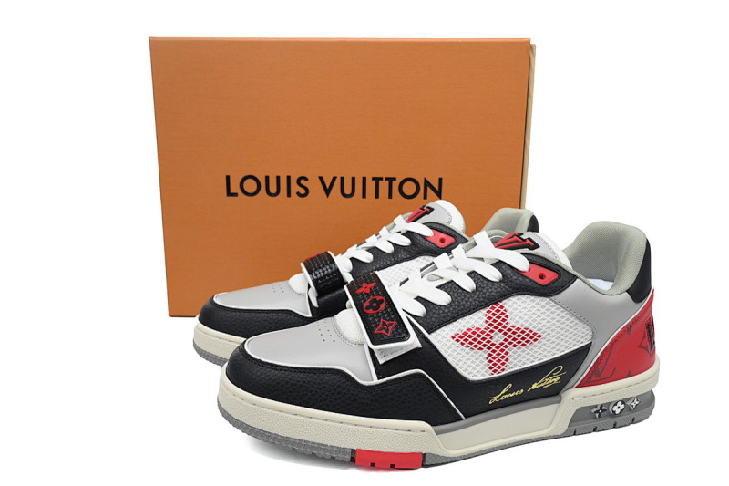 yupoo_290086_03a8a594.jpg 【EA0ET】黑红魔术贴 LV板鞋 Louis Vuitton Trainer Black and Red 网眼经典印花 时尚板鞋