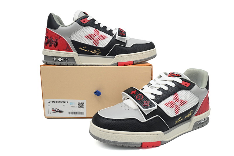yupoo_290086_5d9787dd.jpg 【EA0ET】黑红魔术贴 LV板鞋 Louis Vuitton Trainer Black and Red 网眼经典印花 时尚板鞋