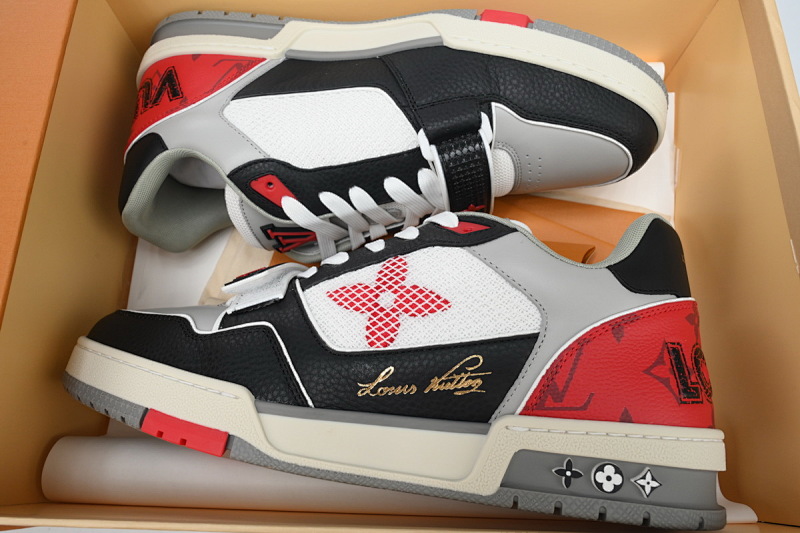 yupoo_290086_b9e8b41f.jpg 【EA0ET】黑红魔术贴 LV板鞋 Louis Vuitton Trainer Black and Red 网眼经典印花 时尚板鞋