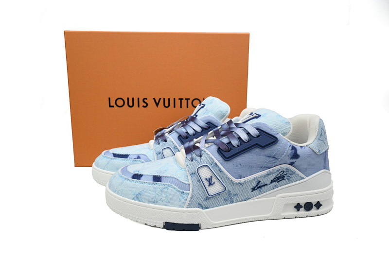 【EA0ET】渐变蓝色 路易威登 LV休闲板鞋 LOUIS VUITTON Trainer