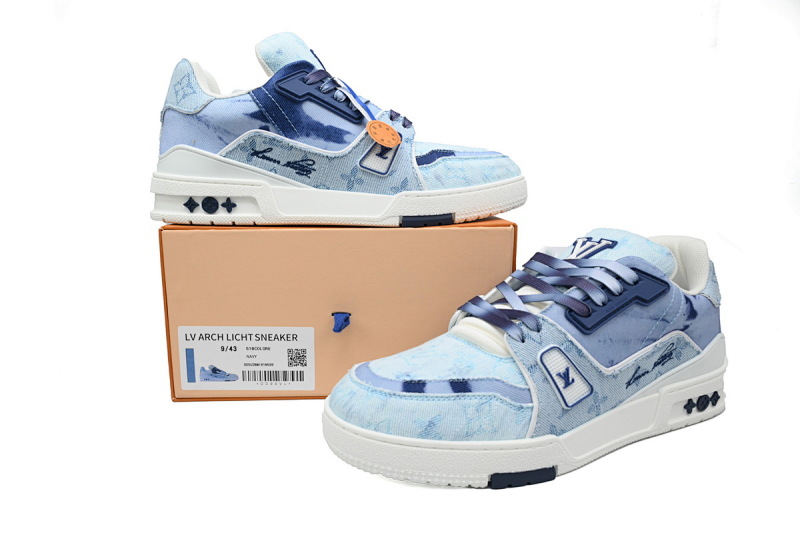 【EA0ET】渐变蓝色 路易威登 LV休闲板鞋 LOUIS VUITTON Trainer