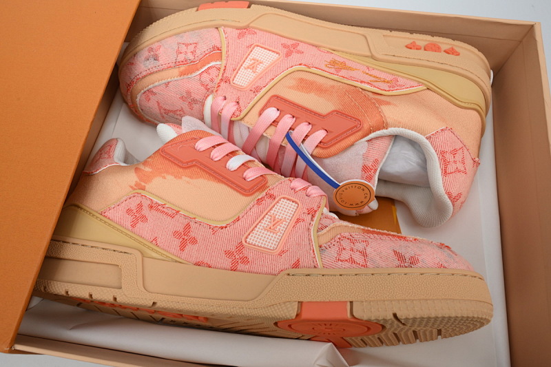 【EA0ET】XS渲染橙布 路易威登 LV休闲板鞋 LOUIS VUITTON Trainer
