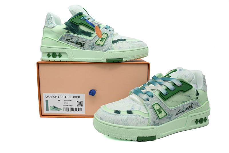 【EA0ET】XS渲染绿布 路易威登 LV休闲板鞋 LOUIS VUITTON Trainer