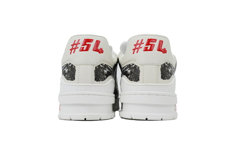 【EA0ET】涂鸦黑色 LV板鞋 Louis Vuitton Trainer Black 手绘涂鸦 时尚板鞋