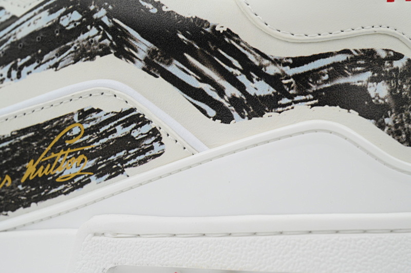 【EA0ET】涂鸦黑色 LV板鞋 Louis Vuitton Trainer Black 手绘涂鸦 时尚板鞋