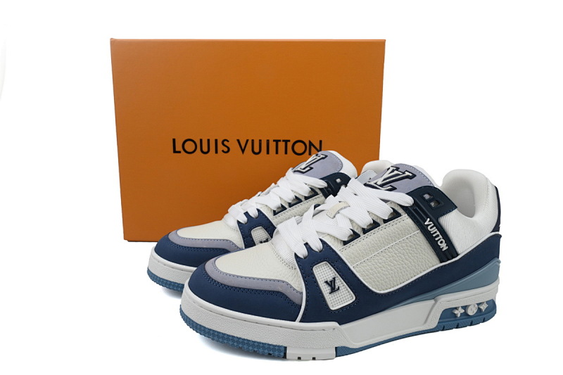 yupoo_290208_2855535c.jpg 【EA0ET】圆头系白蓝 LV板鞋 Louis Vuitton Trainer White Blue 小牛皮圆头系带 时尚板鞋