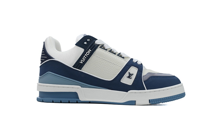 yupoo_290208_37b07d6c.jpg 【EA0ET】圆头系白蓝 LV板鞋 Louis Vuitton Trainer White Blue 小牛皮圆头系带 时尚板鞋