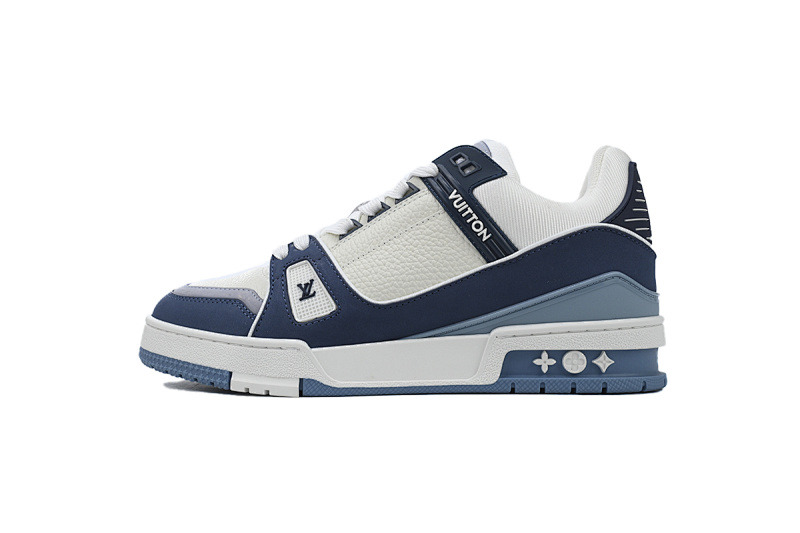 yupoo_290208_e9894a99.jpg 【EA0ET】圆头系白蓝 LV板鞋 Louis Vuitton Trainer White Blue 小牛皮圆头系带 时尚板鞋