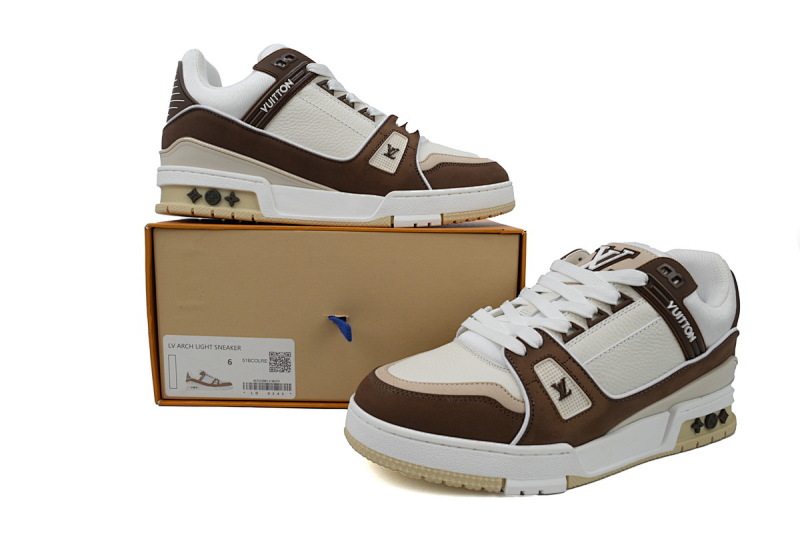 【EA0ET】圆头系摩卡 LV板鞋 Louis Vuitton Trainer Mocha 时尚板鞋