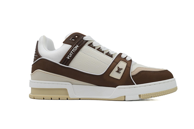 【EA0ET】圆头系摩卡 LV板鞋 Louis Vuitton Trainer Mocha 时尚板鞋