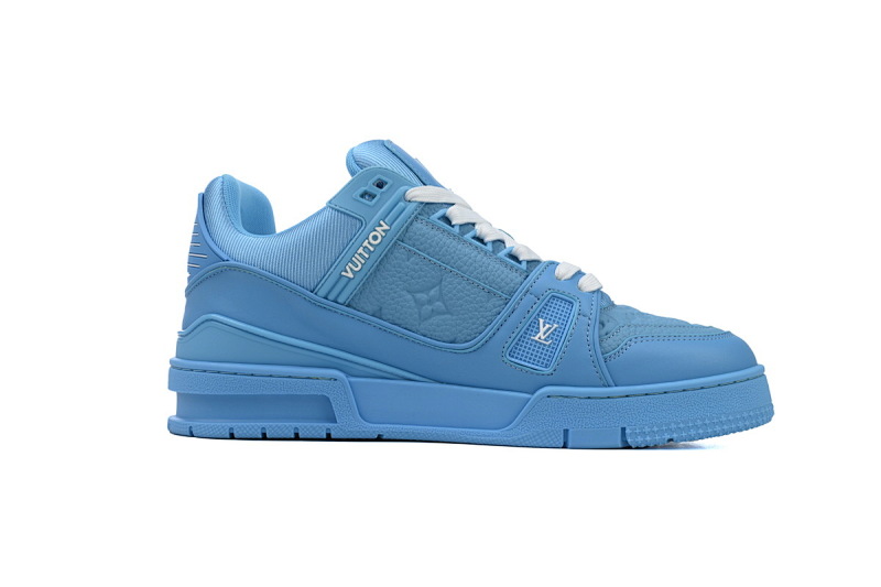 yupoo_290252_9839d2ac.jpg 【EA0ET】压花全蓝皮 LV板鞋 Louis Vuitton Trainer Blue 皮革低帮系带 时尚板鞋