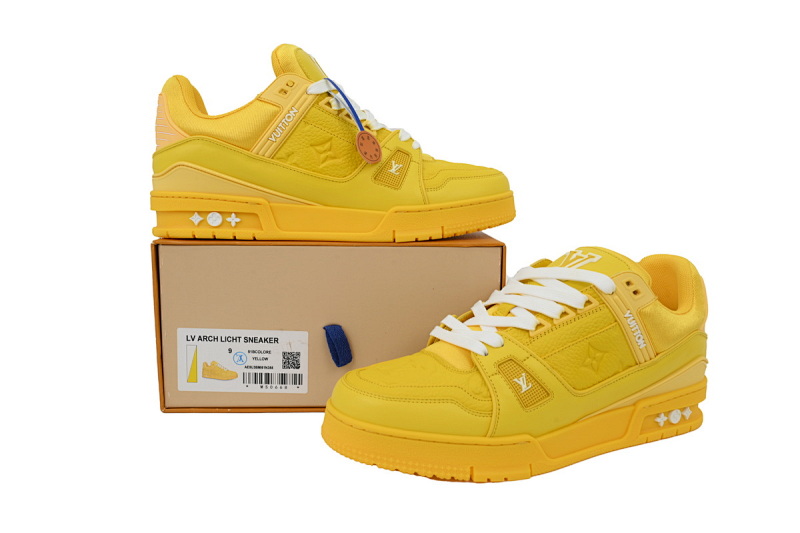 yupoo_290274_5a46e1cf.jpg 【EA0ET】压花全黄皮 LV板鞋 Louis Vuitton Trainer Yellow 皮革低帮系带 时尚板鞋