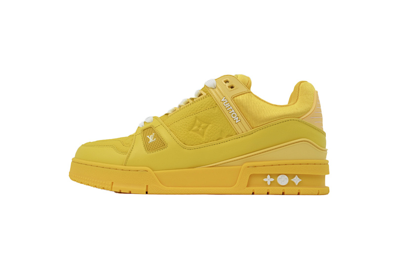 yupoo_290274_a9f4db41.jpg 【EA0ET】压花全黄皮 LV板鞋 Louis Vuitton Trainer Yellow 皮革低帮系带 时尚板鞋