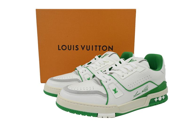 yupoo_290340_7779c0ab.jpg 【EA0ET】54荔纹白绿 LV板鞋 Louis Vuitton Trainer White Green 牛皮皮革低帮系带 时尚板鞋