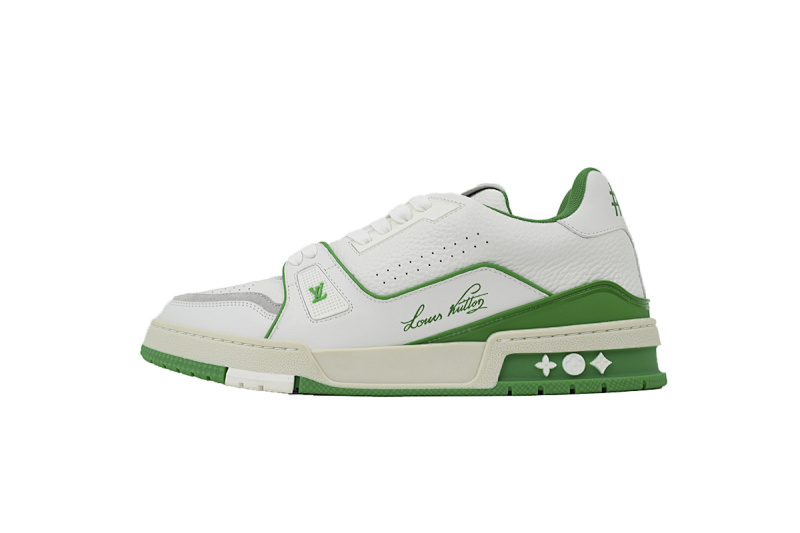 yupoo_290340_badfe713.jpg 【EA0ET】54荔纹白绿 LV板鞋 Louis Vuitton Trainer White Green 牛皮皮革低帮系带 时尚板鞋
