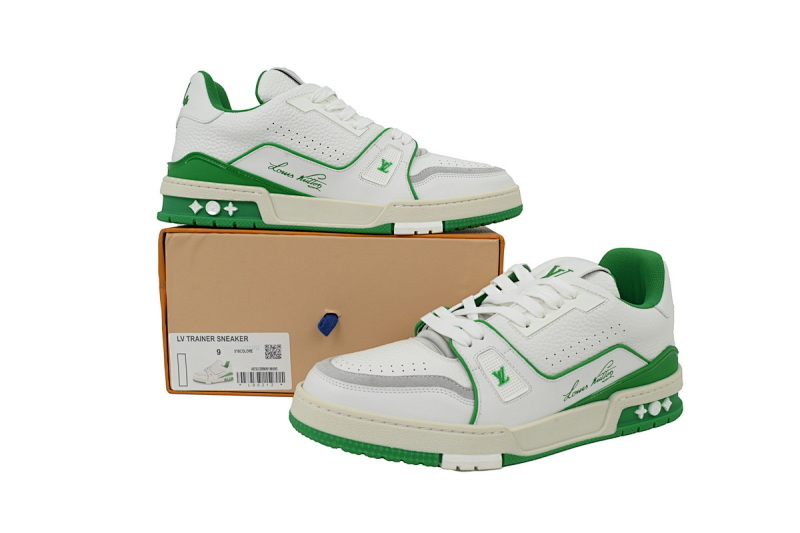 yupoo_290340_d80b3e97.jpg 【EA0ET】54荔纹白绿 LV板鞋 Louis Vuitton Trainer White Green 牛皮皮革低帮系带 时尚板鞋