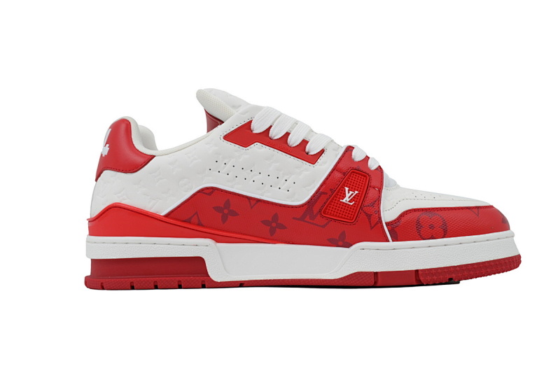 yupoo_290387_44f486a3.jpg 【EA0ET】54压花白红 LV板鞋 Louis Vuitton Trainer White Red 系带时尚板鞋